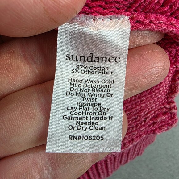 Sundance Boxy Cable Knit Sweater V-neck Drop Sleeve Split Side Hem Chunky Knit L - Picture 6 of 7